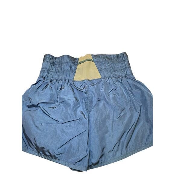 Free People FP Movement Women Small Way Home Shorts Shiny Deep Blue High Waist - Picture 6 of 10